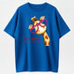 Cartoon Giraffe with Exaggerated Pink Frame Glasses Print, Crew Neck, Short Sleeves