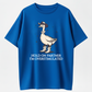 Dark Gray Vintage Washed Funny Cowboy Duck Pattern Print Shirt with Slogan "Dude, I'M a Little Over Excited" Western Style Casual Top
