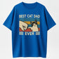 Best Cat Dad Ever Fist Bump Funny Organic Cotton Unisex T-Shirt