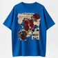 Vintage Gothic Red Rose Newspaper Collage Graphic T-Shirt – Unisex Retro Streetwear Tee
