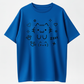 Round Neck, Breathable, Cute Cat Text Print, Black Line Art, Kawaii Manga Loose Fit Top