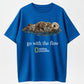 Urbntees Go With The Flow Otters National Geographic Style Organic Cotton Unisex T-Shirt