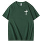 Trust In The  Lord Pattern Print Crew Neck T-Shirt