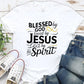 Blessed God Love By Jesus Led By The Spirit  Pattern Round-Neck T-Shirt