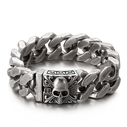Coutureaura Skull Clasp Cuban Bracelet