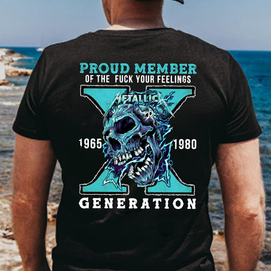 Gen X Skull Pattern 100%Cotton T-Shirt