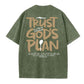 T-shirt med rund hals og mønster til vask og aldringsproces fra Stol på Guds plan