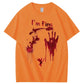 I'm Fine Bloody Pattern100% Cotton T-Shirt