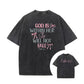 Dual-Sided Inspirational Design "GOD IS WITHIN HER SHE WILL NOT FALL" Retro Vintage Loose Fit Unisex Top for Men & Women