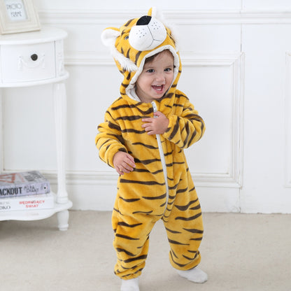 Cozy Baby Animal Fleece Onesie – Adorable Hooded Romper for Little Adventurers