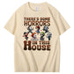 There's  Some Horros In This House Pattern  Print 100%Cotton T-Shirt