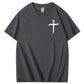 Jesus The Way The Truth The Life  Pattern Print Crew Neck T-Shirt
