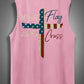 Stand For The Flag Kneel For The Cross 4th Of July Print Cotton Sleeveless Tank Tops