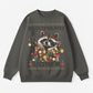 Raccoon Tangled in Christmas Lights Graphic Sweatshirt