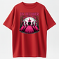 Women's Gothic Witch T-Shirt - Pink & Black Suitable for Halloween Costumes with Witches' Hats & Bats Print, Crew Neck Casual Tee for October Parties, Themed Outfits, Machine Washable Witch Design