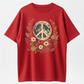 Boho Floral Peace Moon Shirt, Retro Vintage Style