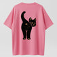"Hi" Black Cat Vintage Graphic T-Shirt - 100% Cotton Heavyweight