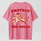 "Protect The Dolls" Vintage Cowgirl & Tiger Graphic T-Shirt - 100% Cotton Heavyweight(Reverse Design)