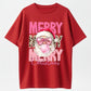 Merry Christmas Heart-Shaped Sunglasses Santa Sweatshirt