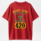 100% Cotton "Mary Jane High School – Class of 420" T-Shirt – Vintage-Style Graphic Tee, Soft & Playful