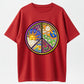 Psychedelic Floral Peace Tee Universe & Nature Art Print Short Sleeve