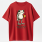 "I HAVE TO SAY WEIRD STUFF "Funny Frog Oversized Vintage Graphic T-Shirt