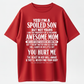 Spoiled Son Graphic Tee, Awesome Mom Funny Quote Shirt, Mother Son Gift Black Cotton Blend T-Shirt