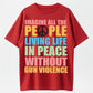 Retro Imagine Peace Multicolor Typography T-Shirt
