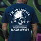 I'M AN ASSHOLE WALK AWAY Skull Print Men's T-shirt