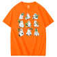 Halloween Ghost Plant  Pattern  Print 100%Cotton T-Shirt