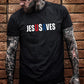 Jesus Saves Usa Pattern Print 100%Cotton T-Shirt