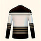 Men's Long Sleeved Zipper Collar Shirt Striped Fashion Polo Shirt Collar