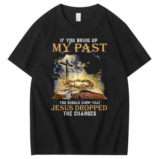 Bring Up My Past  You Should Know That  Pattern Print Crew Neck T-Shirt