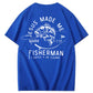 Jesus Made Me A Fisherman Pattern Print 100%Cotton T-Shirt