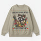 Raccoon Tangled in Christmas Lights Graphic Sweatshirt