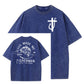 Jesus Made Me A Fisherman Pattern Washing And Aging Process Crew Neck T-Shirt