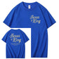 Jesus Is King Pattern  Print Cotton T-Shirt