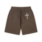 Nails Cross Pattern Print Craft Shorts Pants