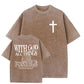 White God All Things Are Possible  Washed And Distressed Pattern Crew Neck T-Shirt