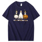 Halloween Boo Ghost Goose Pattern  Print 100%Cotton T-Shirt