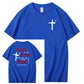 Trust In The  Lord Pattern Print Crew Neck T-Shirt