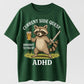 Current Side Quest ADHD Raccoon Funny Organic Cotton Unisex T-Shirt