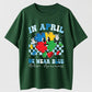 Urbntees In April We Wear Blue Autism Awareness Puzzle Piece Cotton T-Shirt