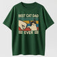 Best Cat Dad Ever Fist Bump Funny Organic Cotton Unisex T-Shirt
