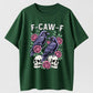 Gothic Black Crow F-Caw-F Graphic Tee Unisex Cotton T-Shirt for Men Women Loose Fit Soft Fabric Casual Streetwear Top