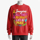 Inspirational Peace Hoodie – 'Imagine' Slogan with Colorful Art for Peace Enthusiasts