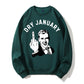 Dry January Funny Middle Finger Humor Organic Cotton Unisex Sweatshirt
