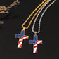 Vintage Casual American Flag Cross Necklace 65735606TO