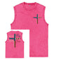 Stand For The Flag Kneel For The Cross Ærmeløse Tanktops med 4. juli-print og vasket bomuld