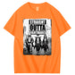 Straight  Outta  Nightmares  Pattern  Print 100%Cotton T-Shirt